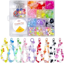 Xmada 750 PCS Assorted Acrylic Standard Bracelet Size, 12COLOR-ACRYLIC-BEAD 