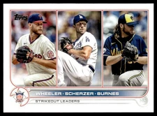 2022 Topps NL Strikeout Leaders (Zack Wheeler/Max Scherzer/Corbin Burnes)