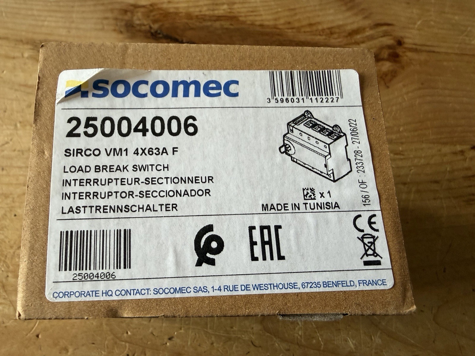 Socomec 25004006 Load Break Switch