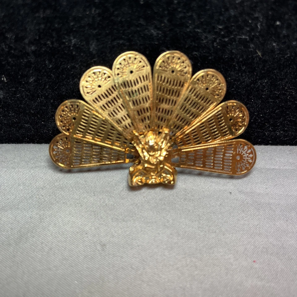 Brass Griffin Peacock Fireplace Fan Screen Cover Dollhouse Miniature Fancy - Image 2 of 3