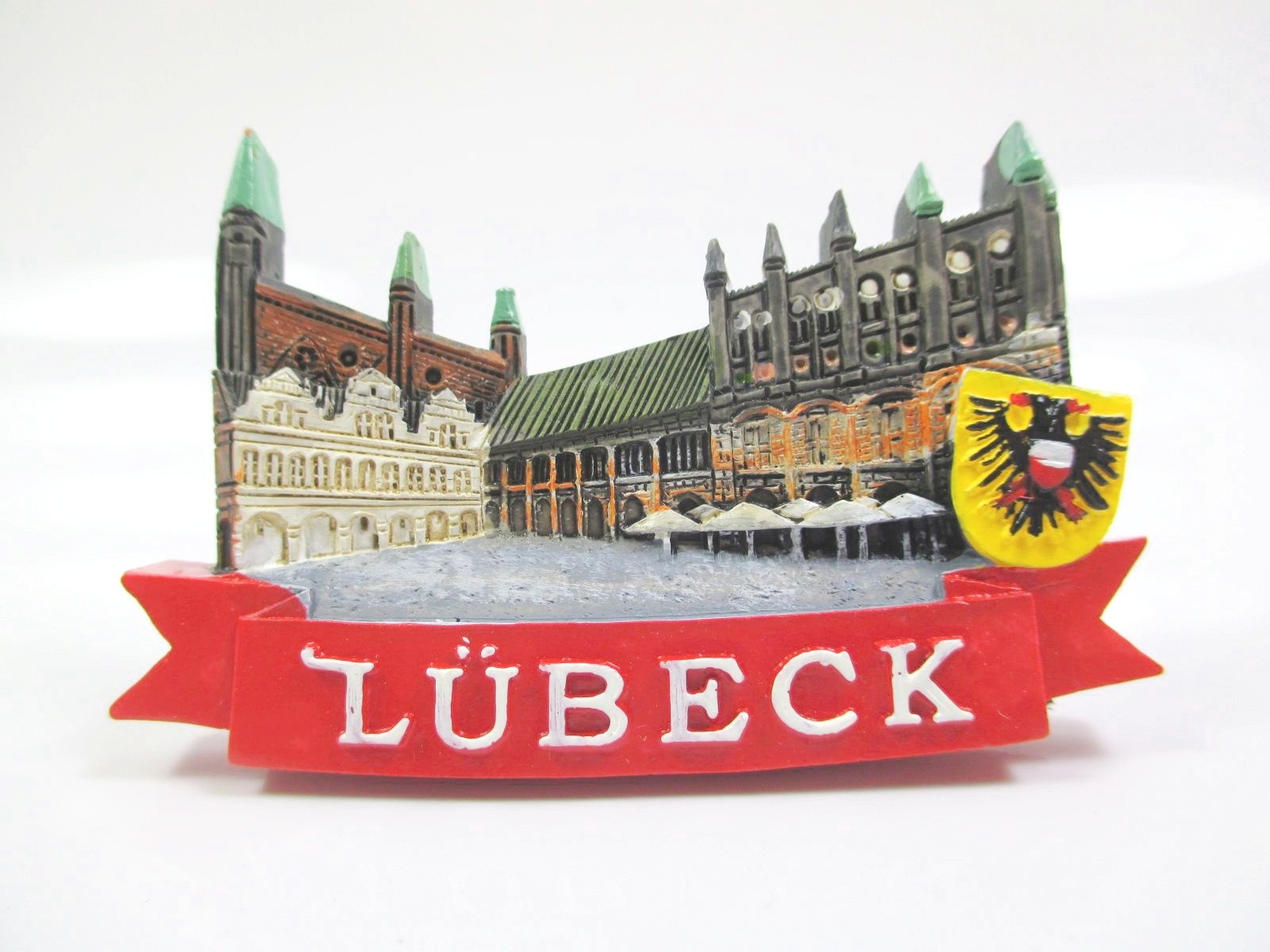 Lübeck coat of arms city view premium magnet poly souvenir Germany (45)