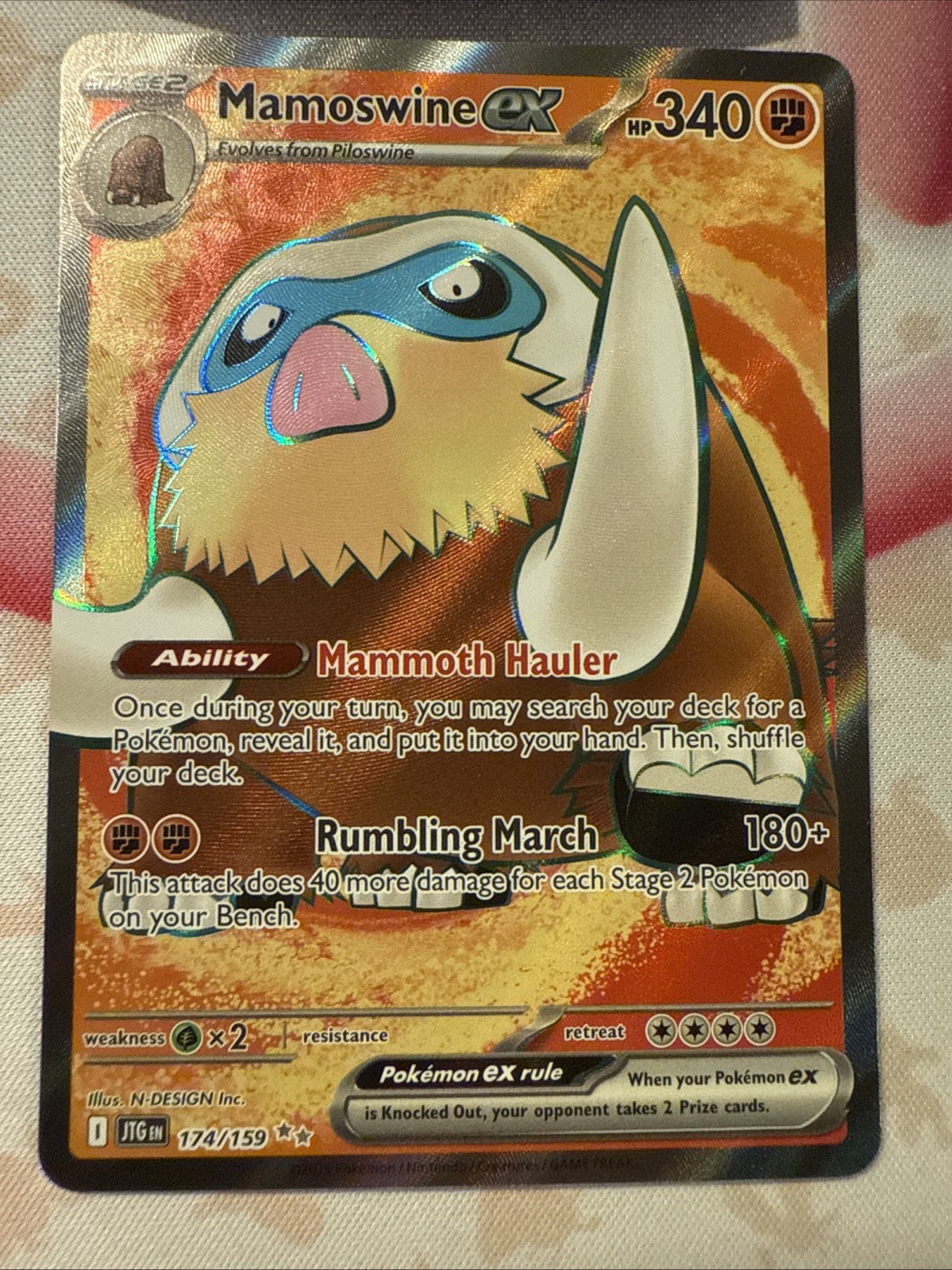 Mamoswine ex Ultra Rare SV09: Journey Together 174/159 NM