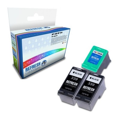 Refresh Patronen Vorteilspack 2x #339/1x #344XL Tinte kompatibel mit HP Druckern