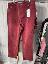 Gloria Vanderbilt Amanda Slim Corduroy Pants Sz 16 Garnet Gem MSRP 50