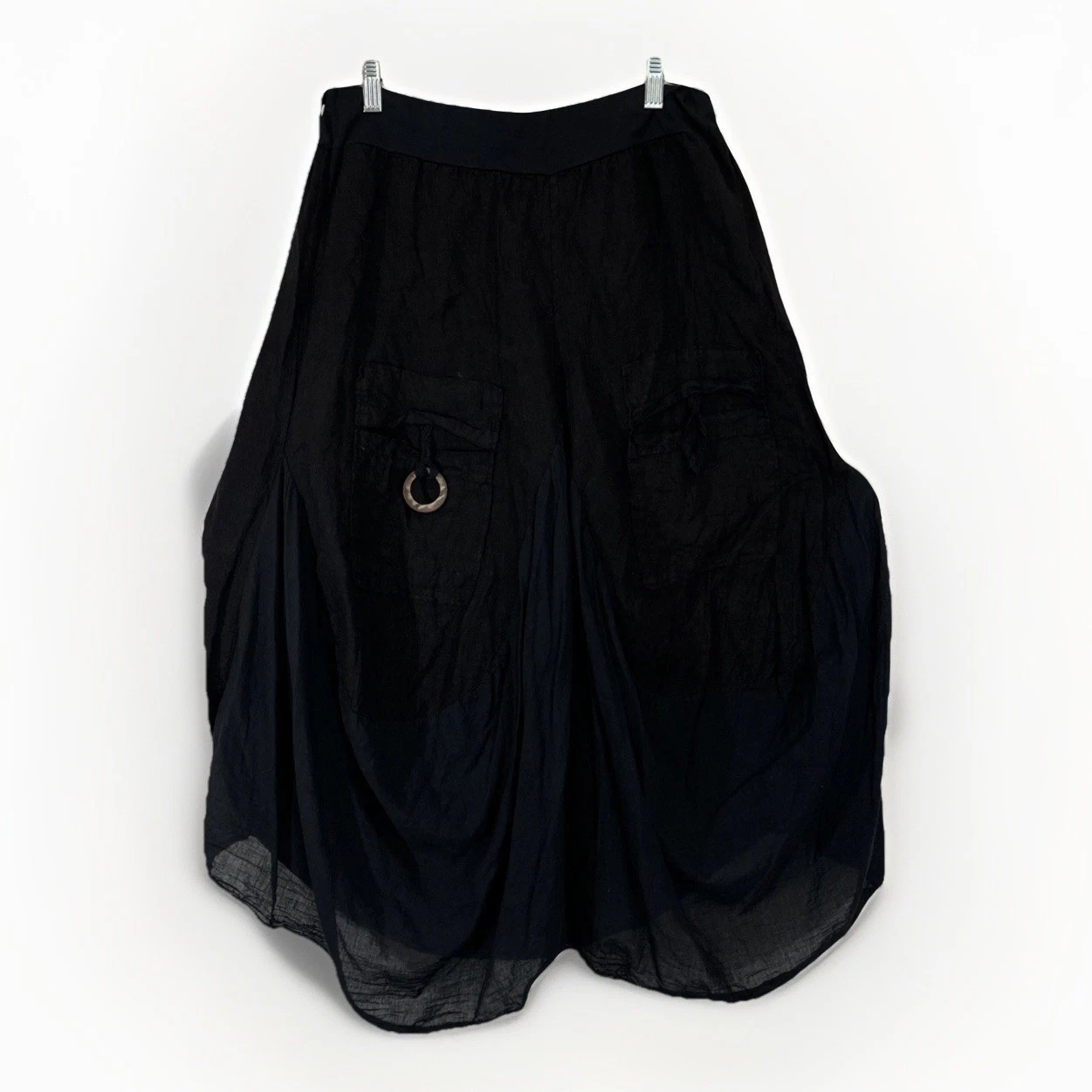 TINA STEPHENS Brenna Cotton Linen Bubble Skirt Black One Size OS Made in Italy
Opens in a new window