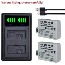 LP-E5 Battery or charger for Canon Rebel XS, XSi T1i EOS 450D 1000D Kiss Cameras