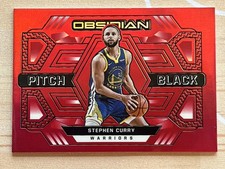 2021-22 Obsidian Pitch Black Electric Etch Red Flood #30 Stephen Curry Warriors