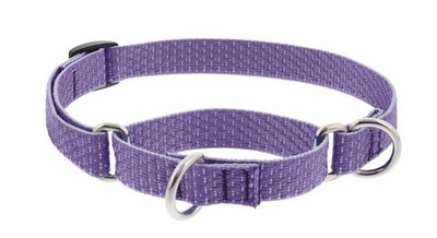 Lupine Martingale Dog Collar ECO Collection 3/4'' Wide Lilac adjusts 14'' to 20''