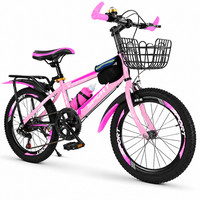 22 24 Girls Kids Bike Pink Bicycle Basket Bottle Adjustable Seat & Bell