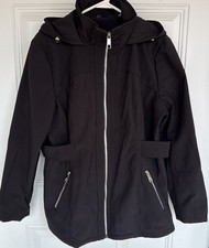 Guess Black Windbreaker Jacket size XL Womens Rain Hooded Lined