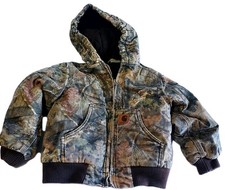 Carhartt Hooded Jacket Coat Unisex Toddler XXS Mossy Oak Camo Insulated 4-5 Coat