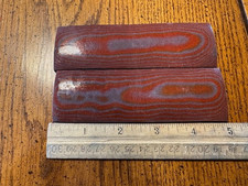 BEAUTIFUL RED/BLUE COLORED G10 CANVAS MICARTA KNIFE HANDLE MATERIAL BLANK SCALES