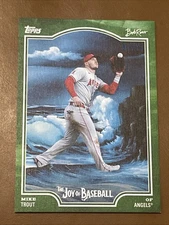 Topps 2025 x Bob Ross The Joy Of Baseball Mike Trout GREEN CANVAS /75 SP Angels