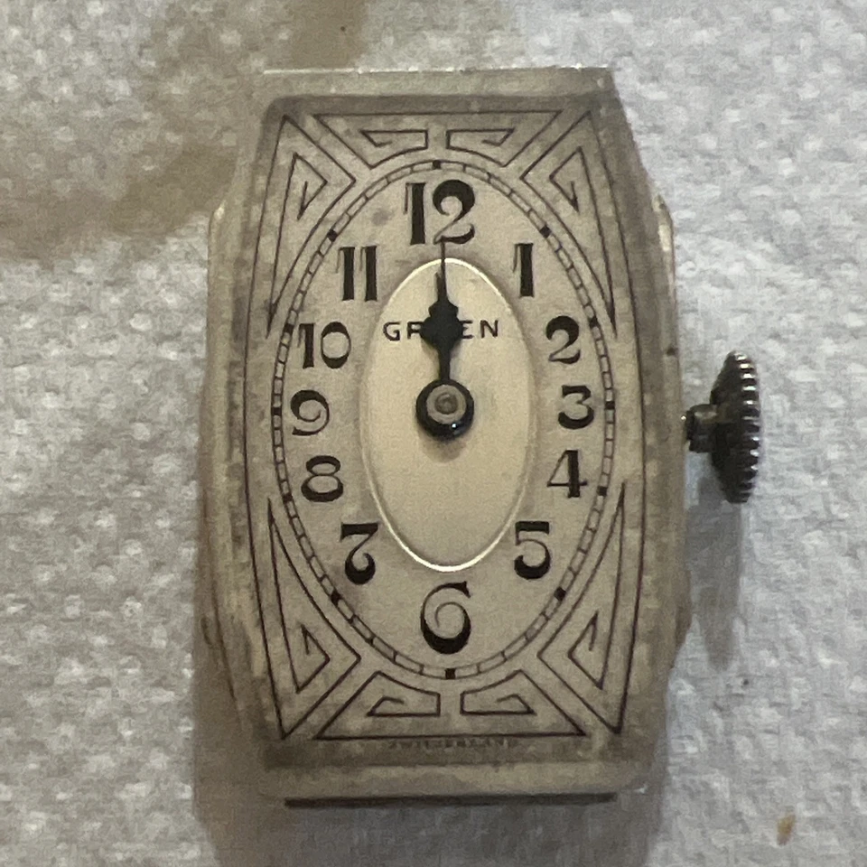 RARE 1925 14k White Gold Filled Art Deco Gruen Swiss Women's Watch Not Working - Image 2 of 4