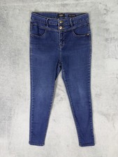 Curve Appeal Jeans Womens 8/29 Blue Dark Wash High Rise Skinny Total Control