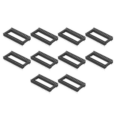20Pcs DIP IC Chip Socket Adapter, 2.54mm Pitch 28 Pin Gate Soldering
