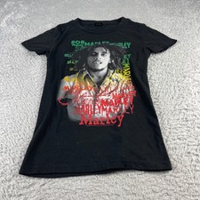 Bob Marley Zion Rootswear Graphic T-Shirt Black 2009 Reggae Rasta Mens XS