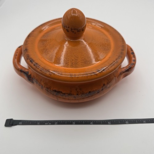 De Silva Umbria Terracotta Pottery 5 3/4" Etruscan Rounded Casserole Lid Orange - Picture 3 of 5