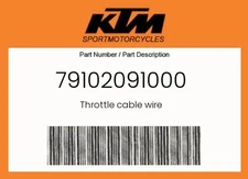 KTM Genuine Throttle Cable Wire - 79102091000