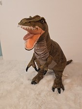 15" FAO Schwarz Green Dinosaur T-Rex Plush Stuffed Toy-Realistic Looking