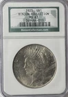 1923 $1 Peace Silver One Dollar US NGC MS63 Philadelphia Binion Collection