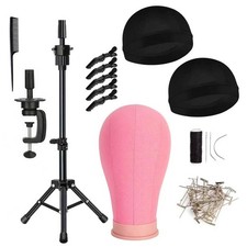 Mannequin Head with Stand, Professional Mannequin Canvas Head with Stand for ...