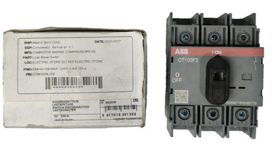 ABB OT100F3 DISCONNECT SWITCH 3-POLE 100A 600VAC FAST SHIPPING