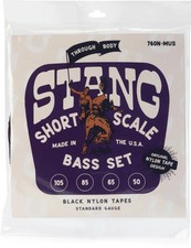 La Bella 760N-MUS Stang Black Nylon Tapes Short-scale Bass Guitar Strings