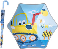 Curved handle umbrella with reflective strip for children's UV protection