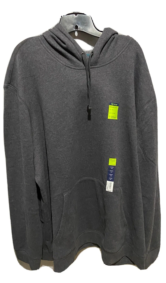 Tek Gear Mens Gray Ultra Soft Fleece Pullover Hoodie Sweatshirt 4XB NWT