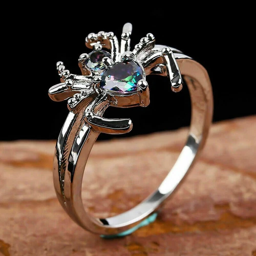 925 Silver Ring Jewelry Mystic Topaz Women Wedding Engagement Rings Size 6-10 - Picture 44 of 57