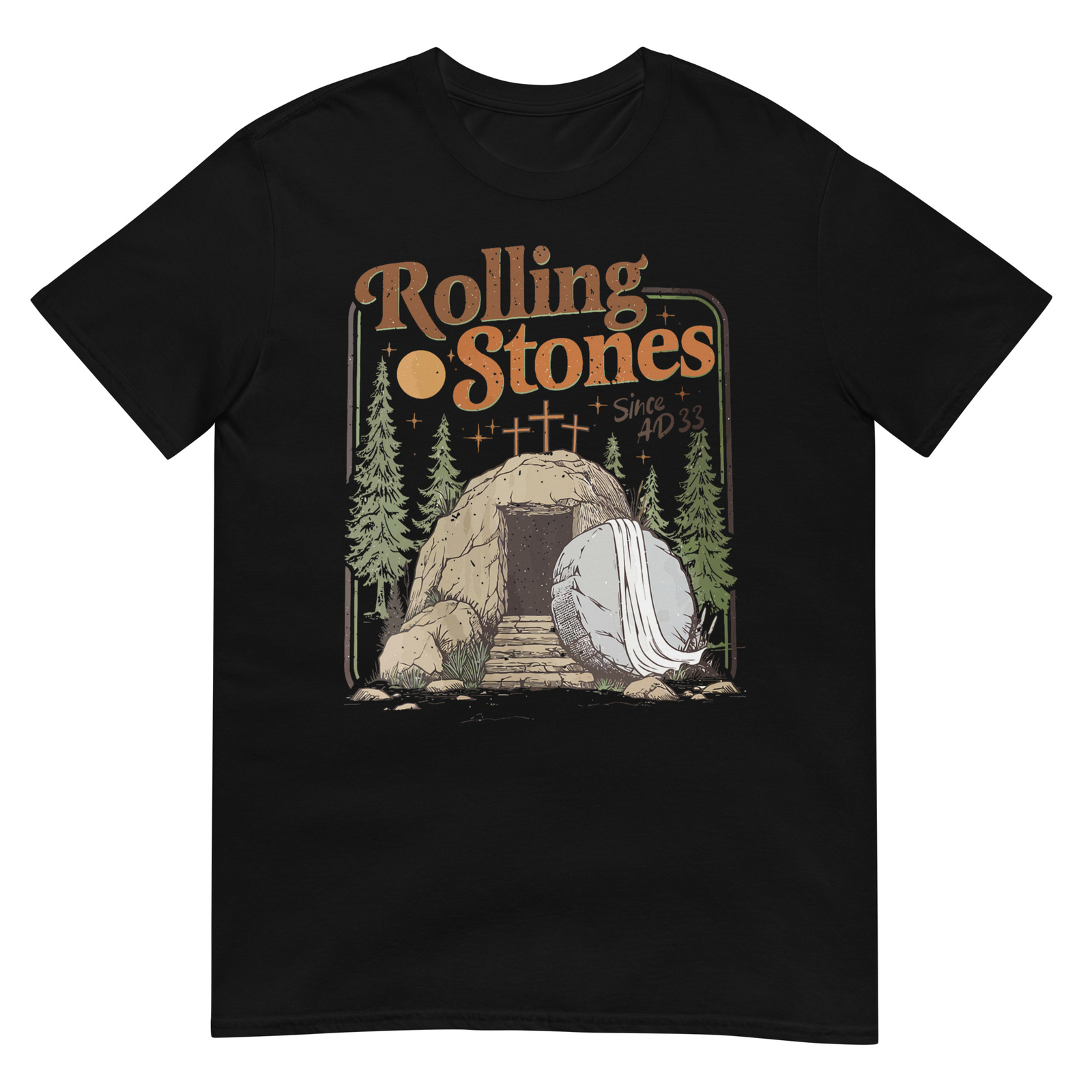 Resurrected Savior Stone Rolled Away Easter Christian Graphic Tee