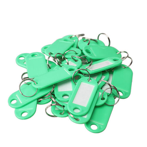 100 Pcs Key Tags Bulk Plastic Keychains with Label Window for Name Cards Luggage - Picture 7 of 11