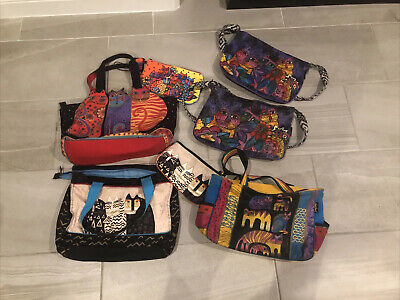 Laurel Burch Cat Theme Canvas Zipper Double Handle Tote