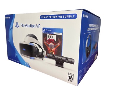 Sony PlayStation 4 PS4 VR Virtual Reality Headset Bundle Doom VFR CUH-ZVR2 NEW!