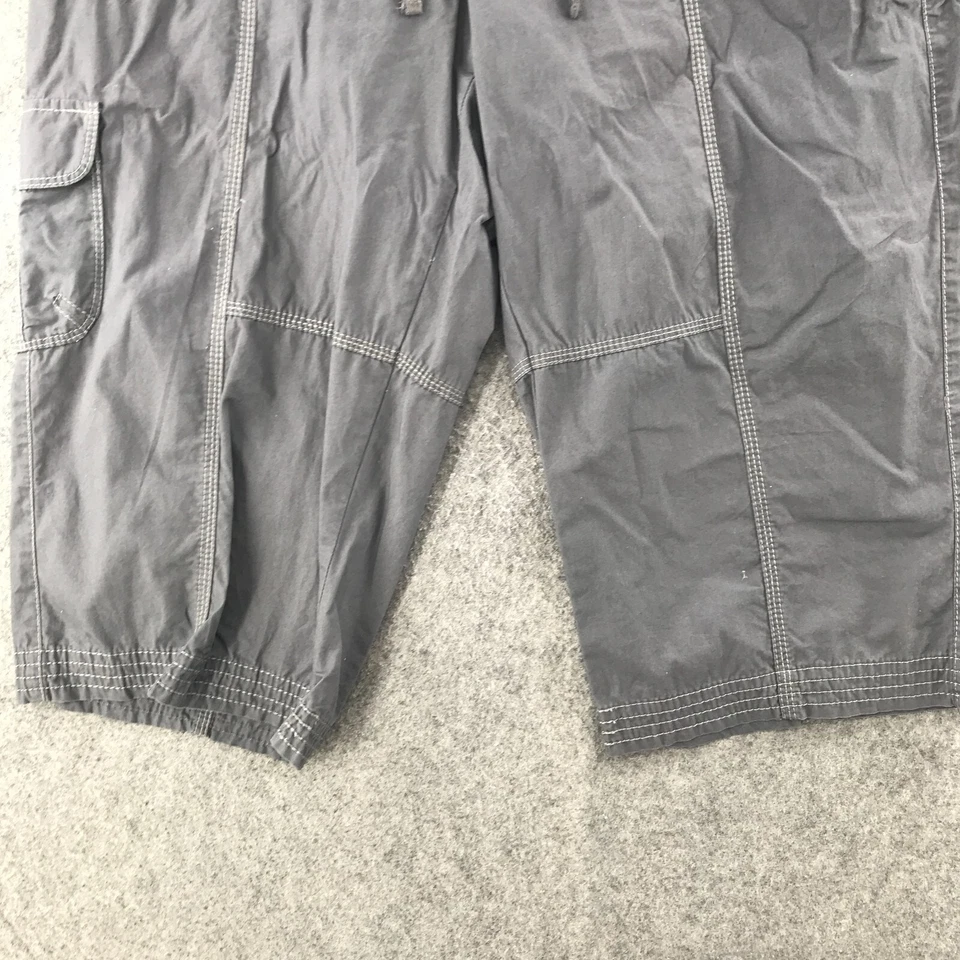 SJB Active Pants Womens Size PL Gray Capri Cargo Hiking Drawstring Waistband - Image 4 of 4