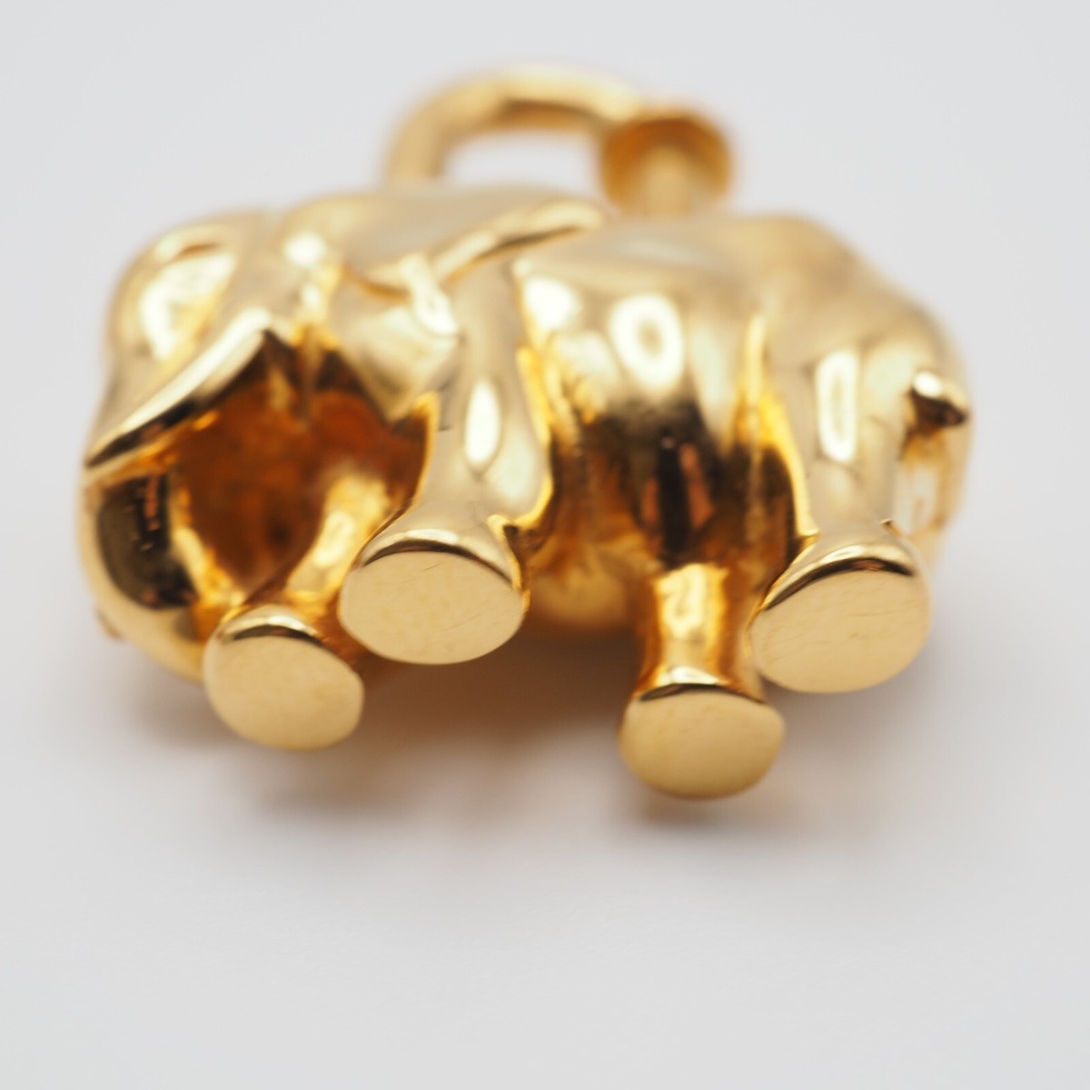 HERMES(エルメス) Padlock Cadena Charm Hermes Gold Plated 1988 Elephant Cadena Lock Charm | Yoogi's