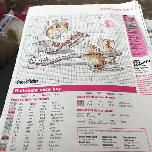 "Squeaky Clean" Cross Stitch Chart (Pages taken from a Magazine) 11 - Picture 2 of 4