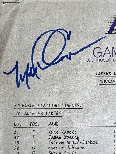Byron Scott Michael Cooper Signed LA Lakers 1985 NBA Game Notes PSA Witnessed - Picture 4 of 14
