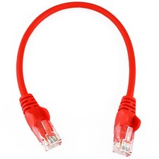 EXTRA SHORT 25cm ETHERNET NETWORK CABLE Cat5e Small Internet LAN Patch Lead Red