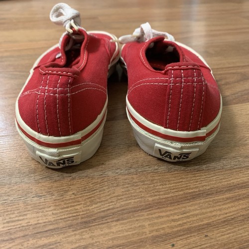 Vintage Made in USA VANS Lace Up Skate Low Casual Shoes size US 5.5 Red Canvas - Picture 6 of 12