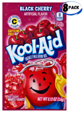 Kool-Aid Black Cherry Unsweetened Soft Drink Mix - .13 oz 8 pack 