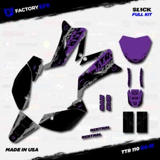 Gray & Purple Slick Racing Graphics fits 2008-2025 YAMAHA TTR110 TTR 110 08-25 