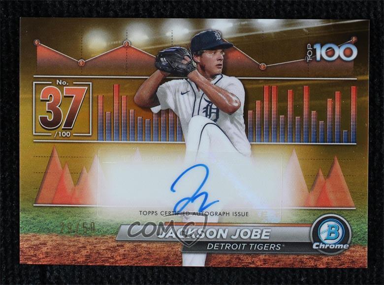 2024 Bowman Scouts Top 100 Gold Refractor 29/50 Jackson Jobe #BTP-37 Auto