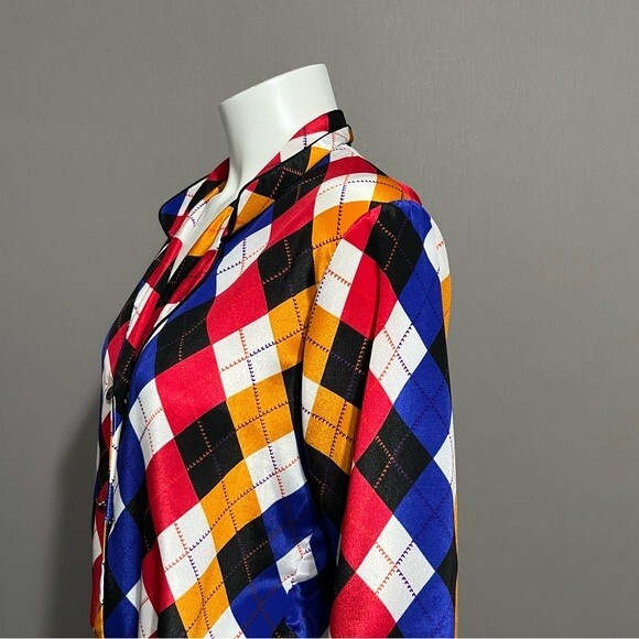 Notations Argyle Print Pullover Double Breasted B… - image 3