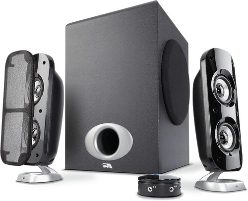 Cyber Acoustics Ca-3810 2.1 Multimedia Speaker System with Subwoofer, 80 Watts