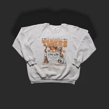 Vintage Print Gadsden 1991 Tigers Champions Sweat Shirt XL USA Jerzees