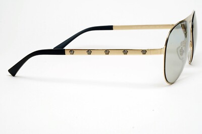 古銅　古鏡　391g Versace Sunglasses Gold Medusa Pilot Silver Mirror Metal MOD VE