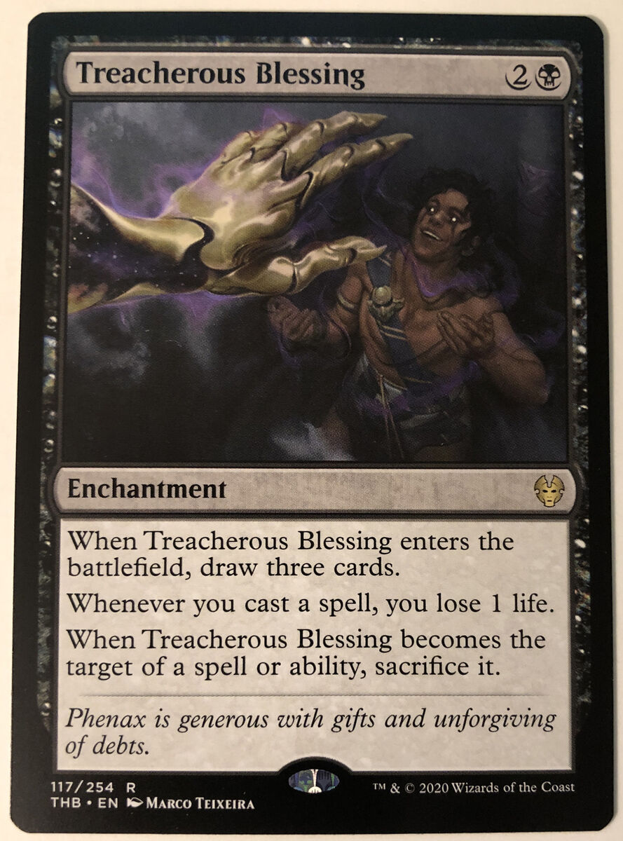 Treacherous Blessing 2x FOIL THB MTG Theros Beyond Death Rare MINT black Treacherous Blessing 2x FOIL THB MTG Theros Beyond Death Rare MINT black