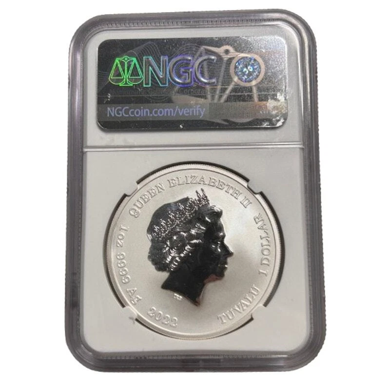 NGC 2022 MS70 Tuvalu Chun-Li Colorized Capcom Street Fighter Silver 6565053-015 - Image 2 of 2